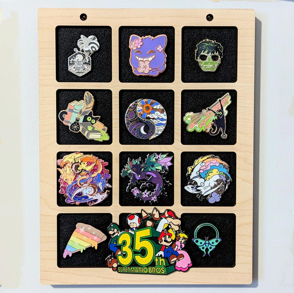 pin collection display for different sized pins